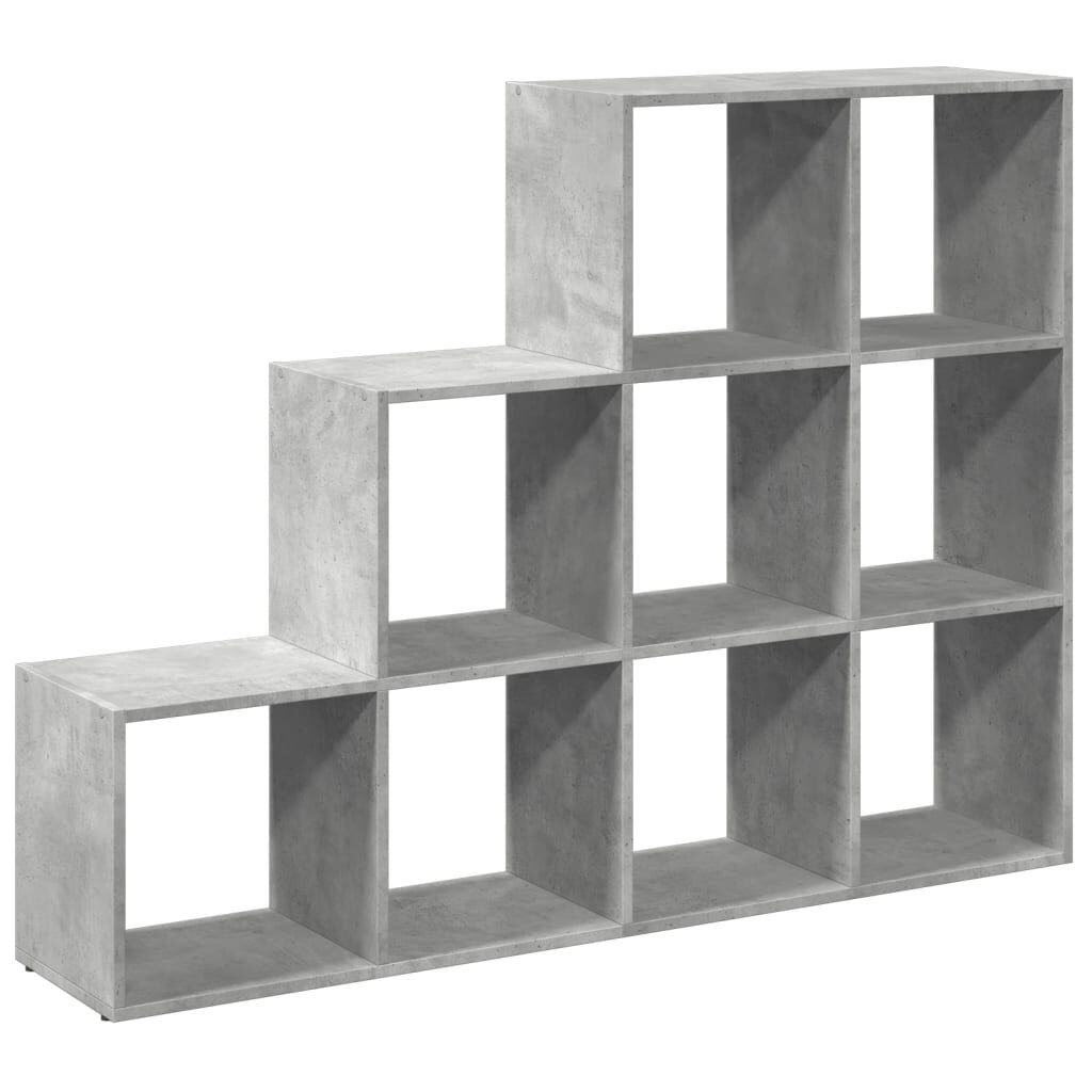 vidaXL Βιβλιοθήκη/Διαχωρ. Χώρου 3 Επ. Γκρι 137,5x29x103,5 εκ. Επ. Ξύλο