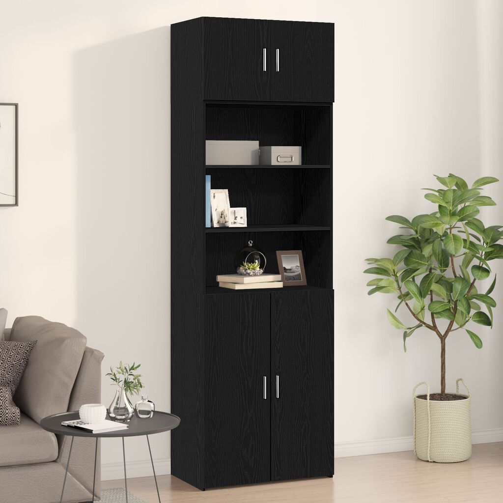 vidaXL Ντουλάπι Τοίχου Μαύρο Δρυς 70x42,5x40 εκ Επεξεργασμένο Ξύλο