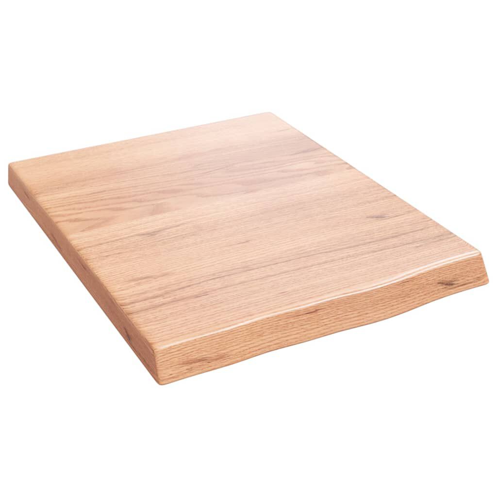 vidaXL Ράφι Τοίχου Ανοιχτό Καφέ 40x50x(2-4)εκ. Επεξ. Μασίφ Ξύλο Δρυός