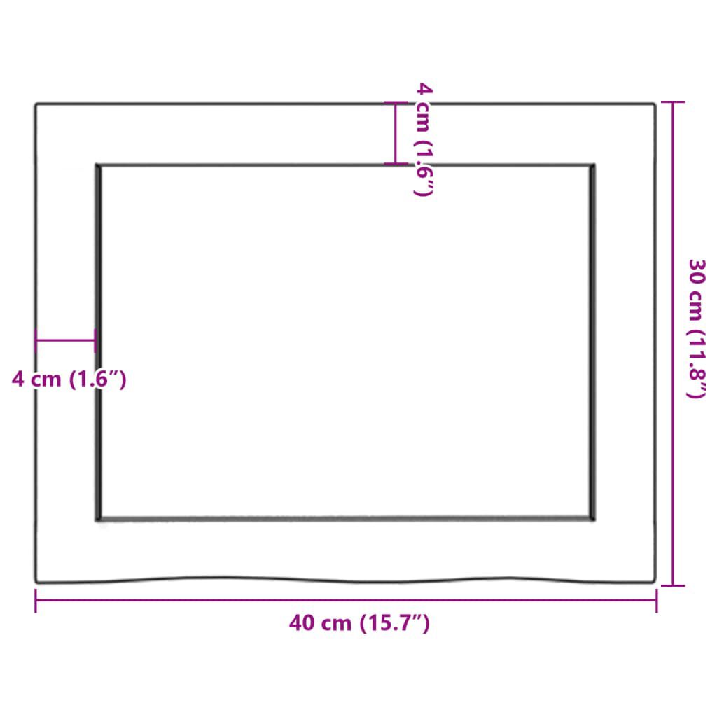 vidaXL Ράφι Τοίχου Σκούρο Καφέ 40x30x(2-4) εκ. Επεξ. Μασίφ Ξύλο Δρυός