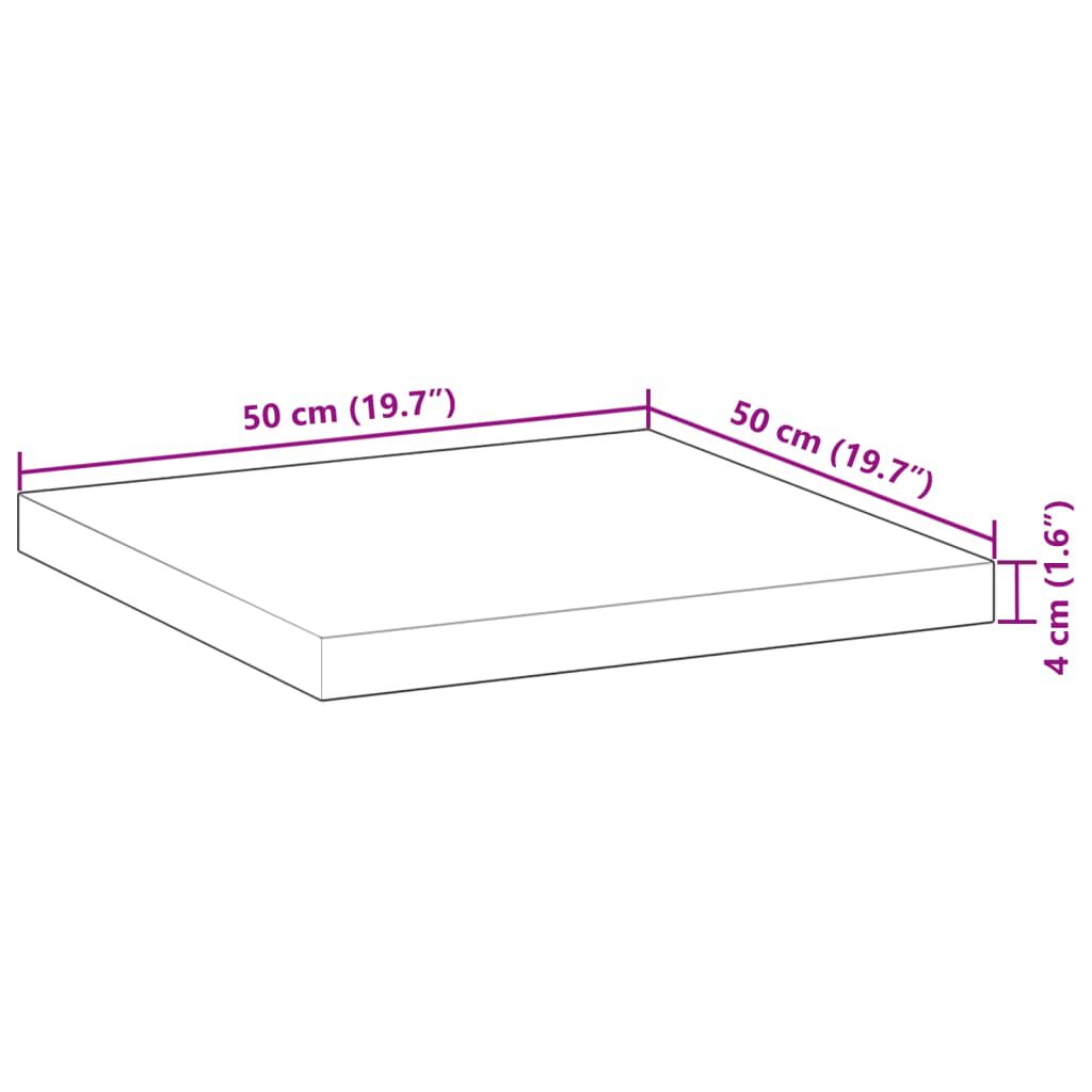 vidaXL Επιφάνεια Τραπεζιού Τετράγωνη 50x50x4 εκ. Μασίφ Ξύλο Ακακίας