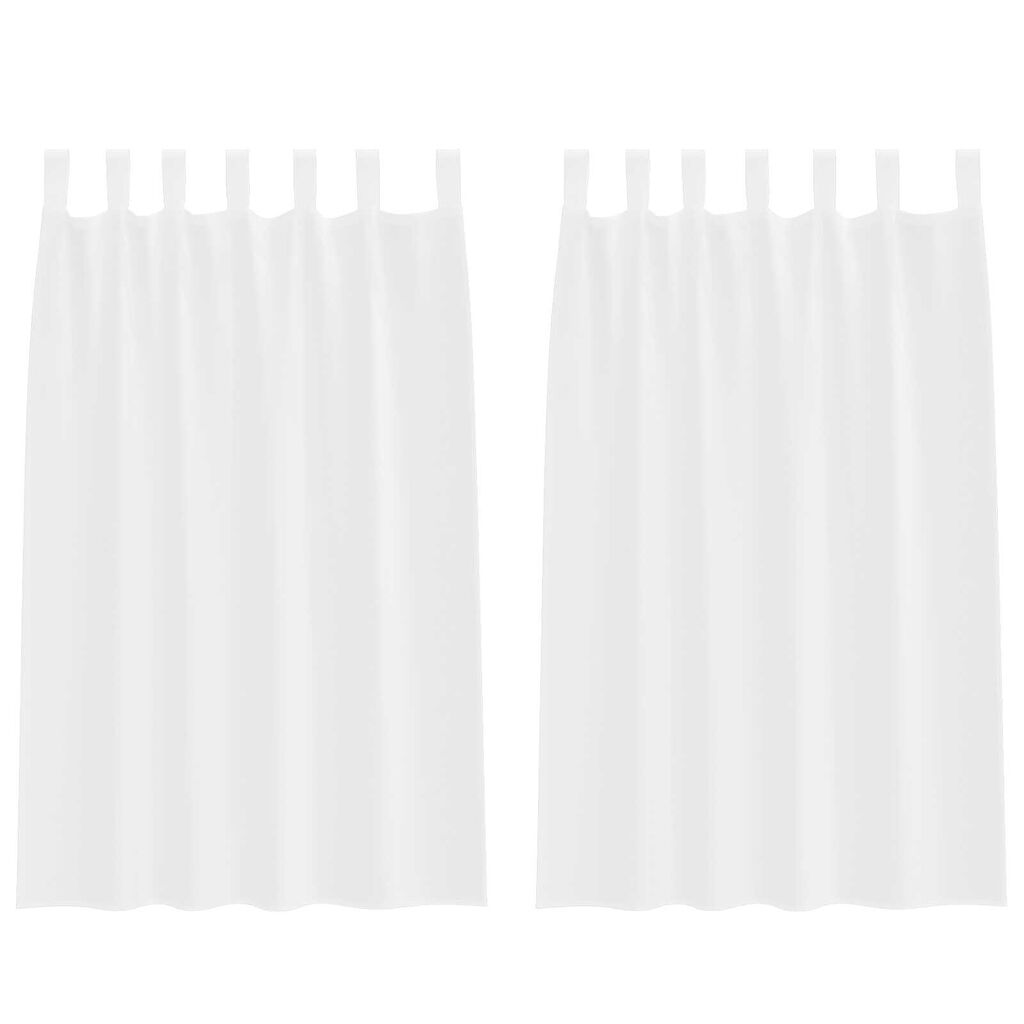vidaXL Κουρτίνες με κουρτίνες 2 pcs Λευκό 140 x 175 εκ. Πολυεστέρας