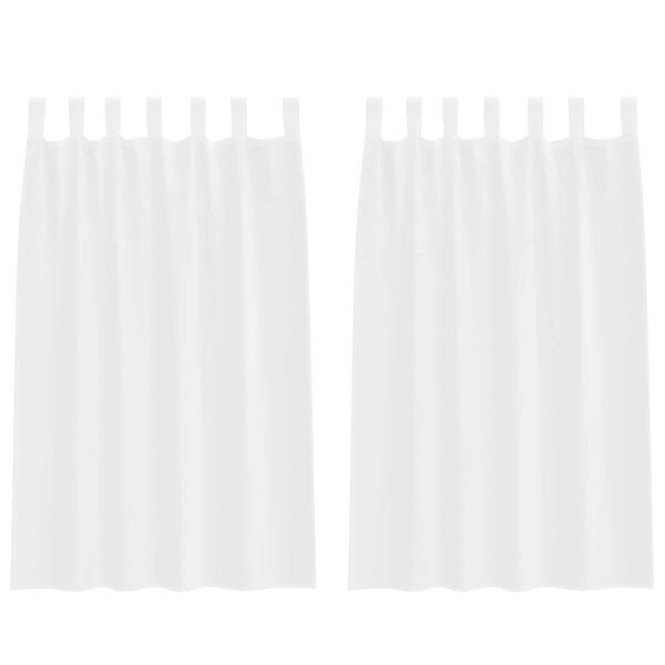 vidaXL Κουρτίνες με κουρτίνες 2 pcs Λευκό 140 x 175 εκ. Πολυεστέρας
