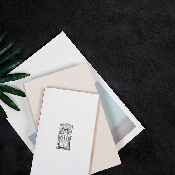 vidaXL Χαλιά Ψεύτικου Κουνελιού Μαύρο Ø 160 εκ. Πολυεστέρας