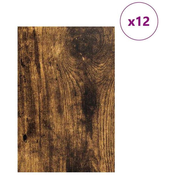 vidaXL Διακοσμητικά Πάνελ 12 pcs Καπνιστή δρυς 40 x 60 x 0.3 εκ.