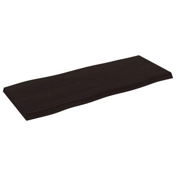 vidaXL Επιφ Τραπεζιού Αν Καφέ 100x40x(2-4)εκ.Ακατέργ. Μασίφ Ξύλο Δρυός
