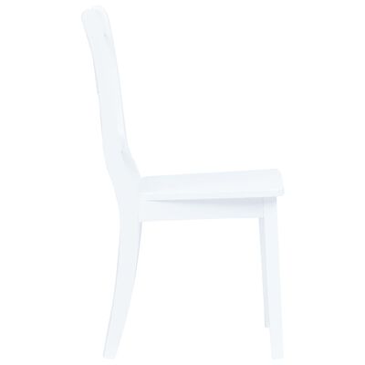 vidaXL Καρέκλες Τραπεζαρίας 2 τεμ. Λευκές Μασίφ Ξύλο Καουτσουκόδεντρου