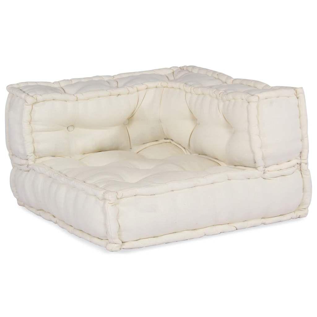 vidaXL Modular Pouffe Cream 70x70x54 ύφασμα