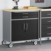 vidaXL Εργαστήριο με συρτάρι Μαύρο και γκρι 75 x 45 x 85 εκ.