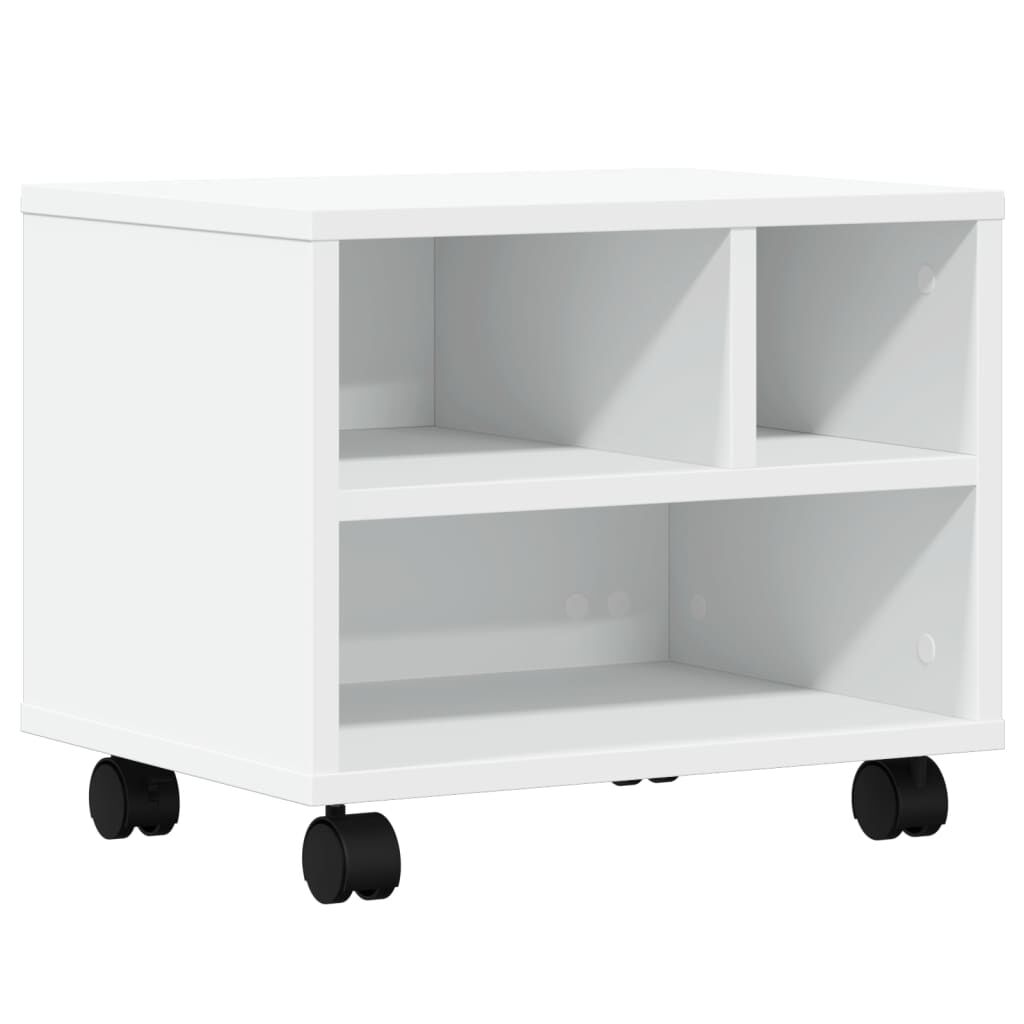 vidaXL Βάση Εκτυπωτή με Ρόδες Λευκή 41x32x34,5 εκ.