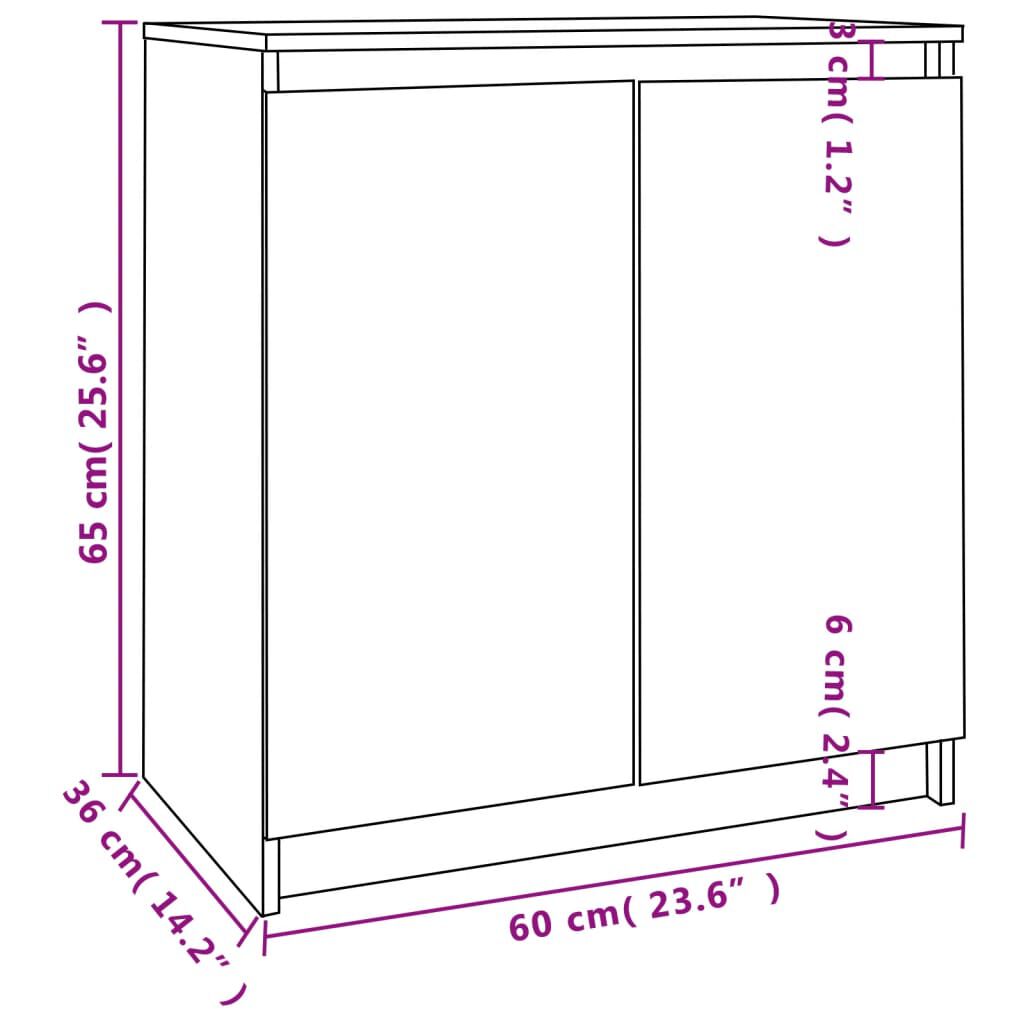 vidaXL Βοηθητικό Ντουλάπι Λευκό 60 x 36 x 65 εκ. από Μασίφ Ξύλο Πεύκου