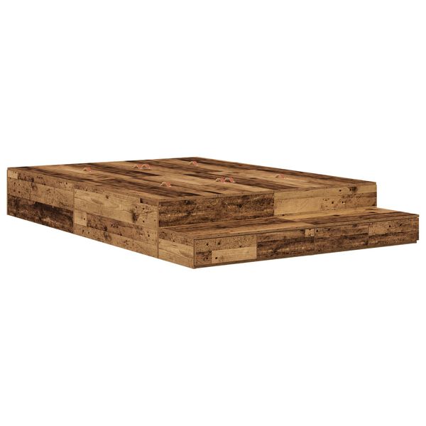 vidaXL Κρεβάτι Αποθήκευσης Παλιού Ξύλου 150x200 εκ