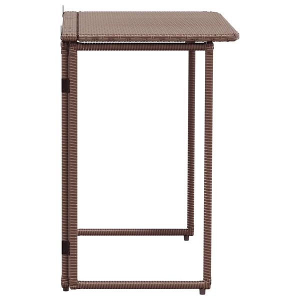 vidaXL Πτυσσόμενο τραπέζι κήπου καφέ 90x51x75 cm Poly Rattan