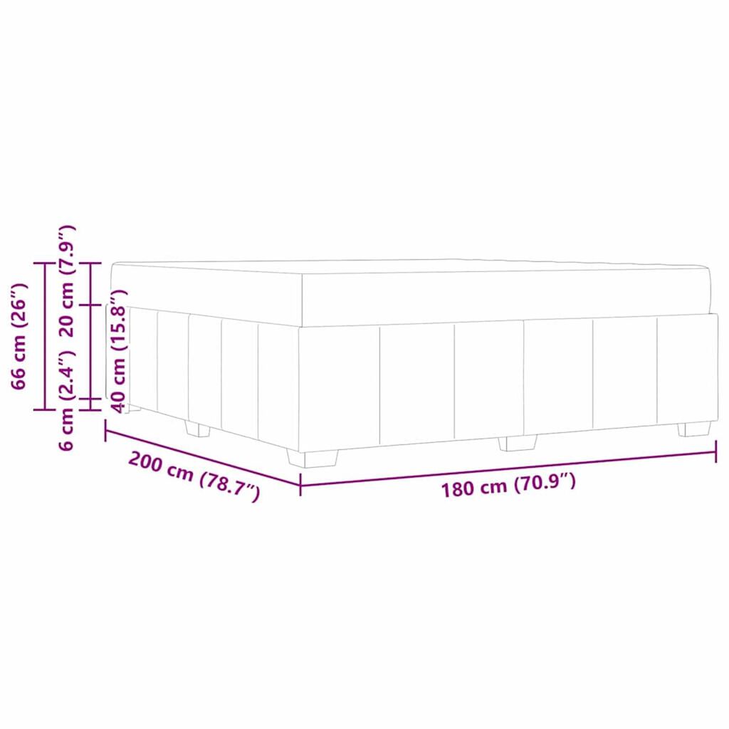 vidaXL Σκελετός Κρεβατιού με στρώμα Κρεμ 180 x 200 cm ύφασμα