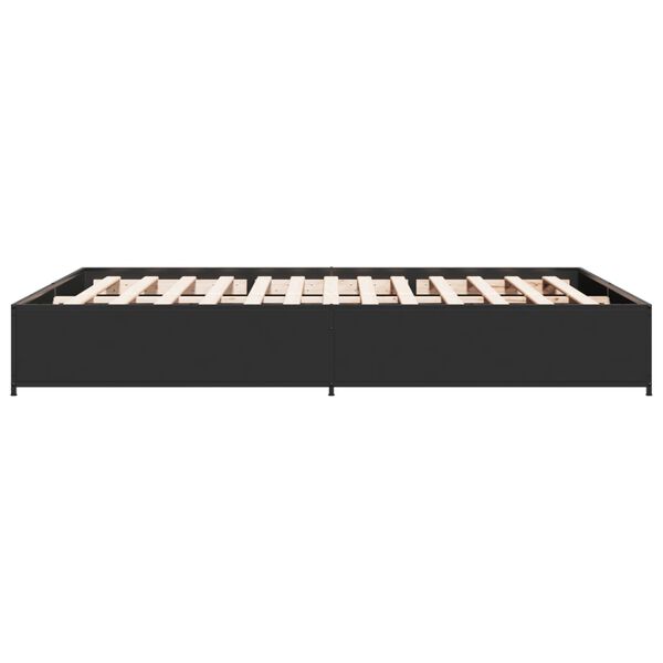 vidaXL Πλαίσιο Κρεβατιού Μαύρο 120x200 εκ. Επεξ. Ξύλο & Μέταλλο