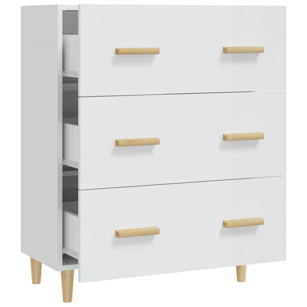 vidaXL Ντουλάπι Γυαλιστερό Λευκό 70 x 34 x 90 εκ. Επεξεργασμένο Ξύλο