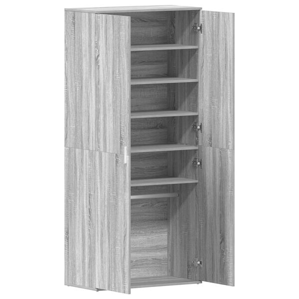 vidaXL Ντουλάπα Παπουτσιών Γκρι Σονομα 80x39x180 εκ. Επεξεργασμένο Ξύλο