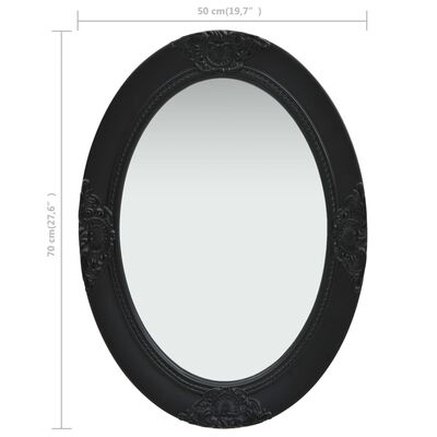 vidaXL Καθρέφτης Τοίχου με Μπαρόκ Στιλ Μαύρος 50 x 70 εκ.