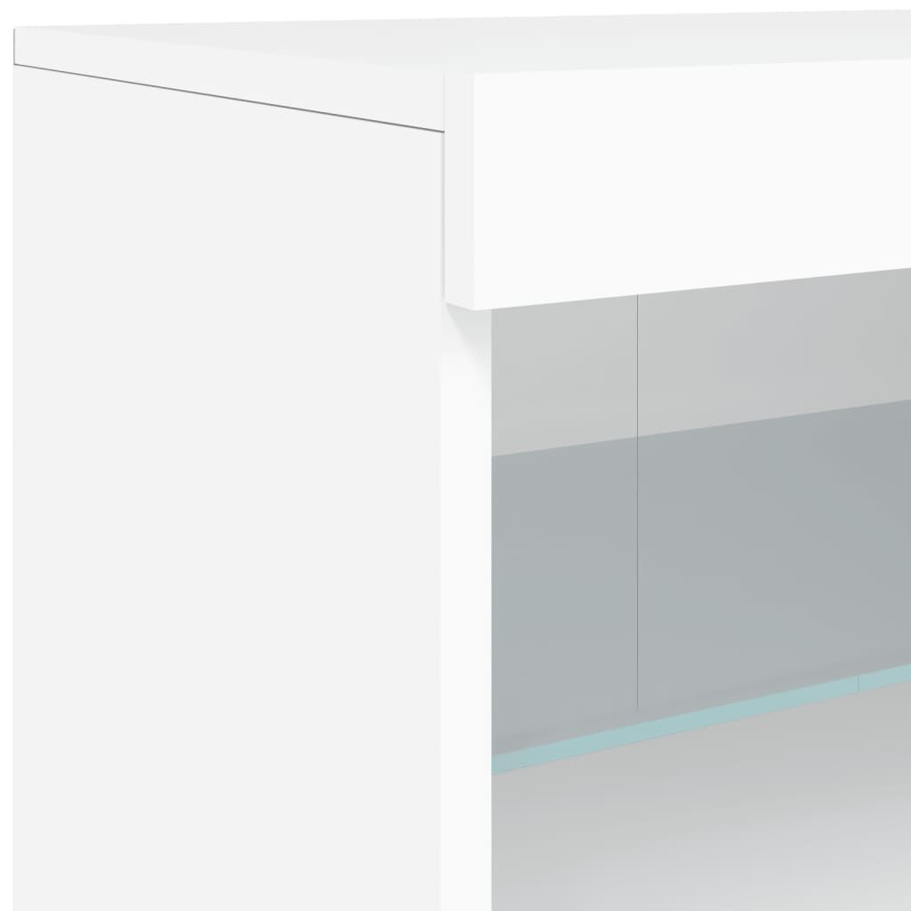 vidaXL Μπουφές με Φώτα LED Λευκός 162 x 37 x 67 εκ.