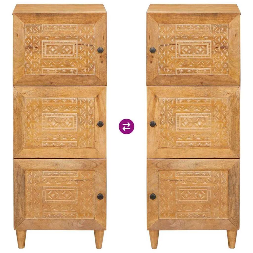 vidaXL Highboard Ανοιχτό καφέ 40 x 33 x 110 εκ Μασίφ ξύλο μάνγκο