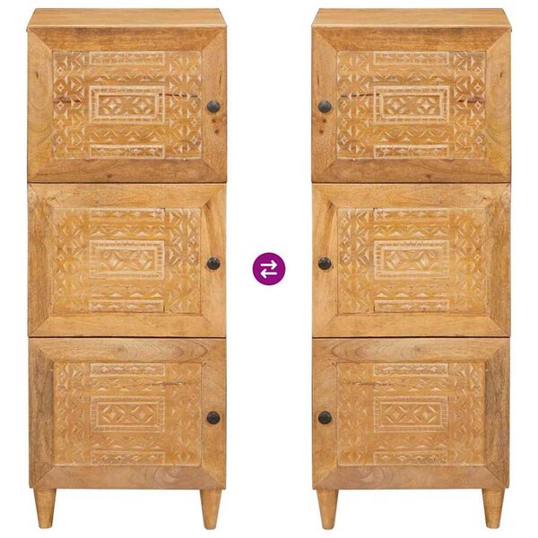 vidaXL Highboard Ανοιχτό καφέ 40 x 33 x 110 εκ Μασίφ ξύλο μάνγκο