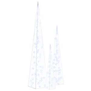 vidaXL Κώνοι Διακοσμητικοί LED Ακρυλικοί Σετ Μπλε 60/90/120 εκ