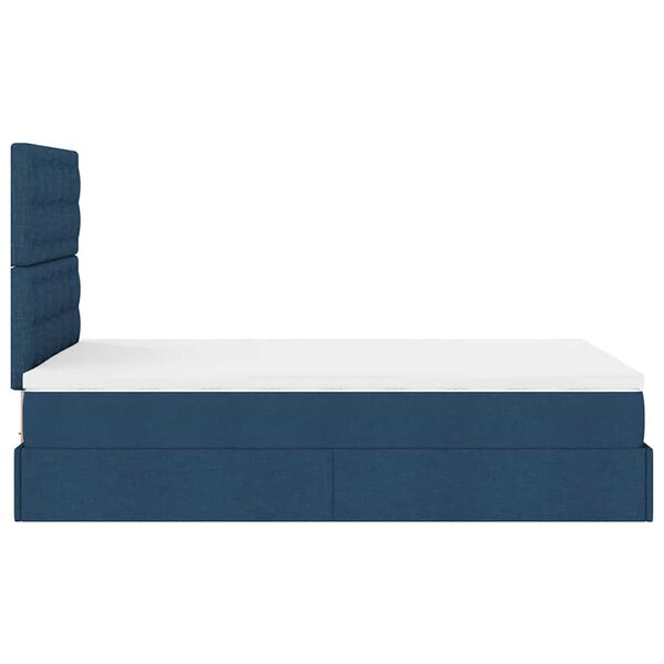 vidaXL Οθωμανικό κρεβάτι με στρώμα μπλε 120x200cm ύφασμα