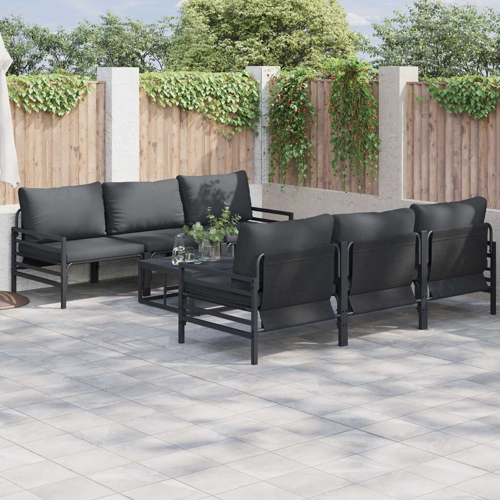 vidaXL Σετ Καναπέ Κήπου με μαξιλάρι με μαξιλάρι 7 pcs Ανθρακί 70 x 70.5 x 31.5 εκ
