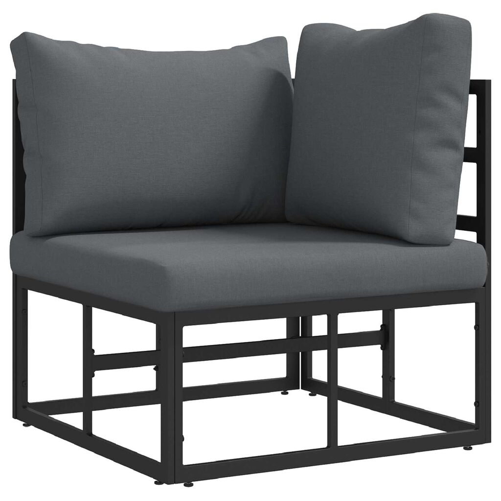 vidaXL Σετ Καναπέ Κήπου 6 pcs Μαύρο 70 x 70 x 32 εκ Αλουμίνιο