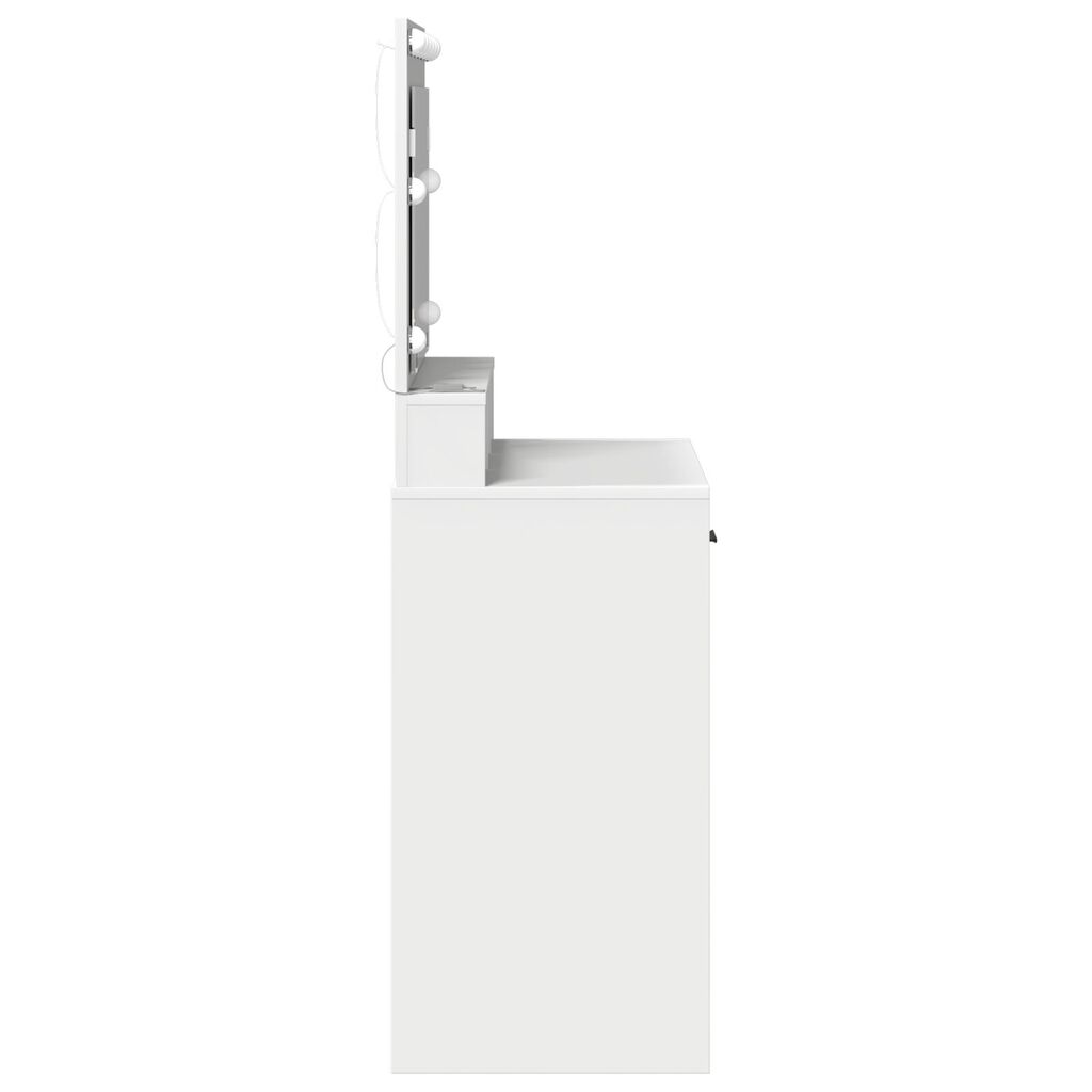 vidaXL Επιτραπέζιο με LED Φώτα, Λευκό, 79x41x135 εκ