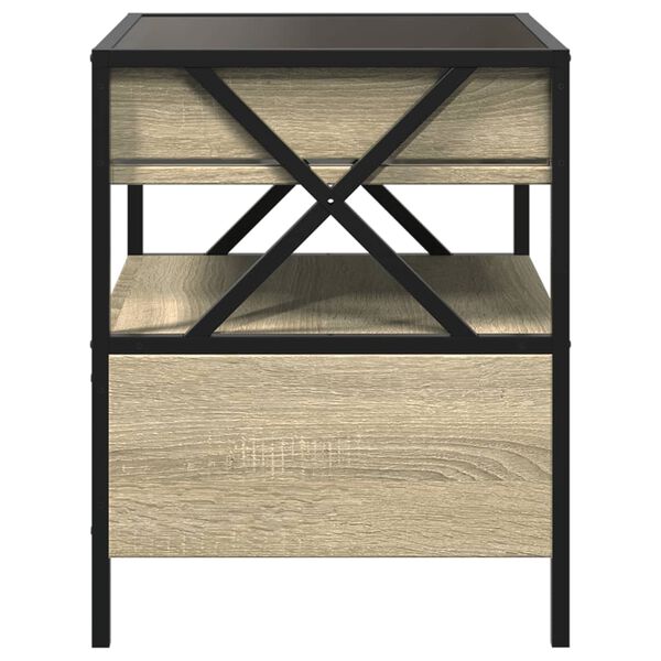 vidaXL Κομοδίνο Άπειρο Φως LED Sonoma Δρυς 40x40x51 εκ.