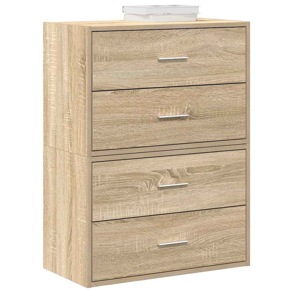 vidaXL Ντουλάπια με 2 συρτάρια 2 τεμ. Sonoma Δρυς 60x31x40 εκ.