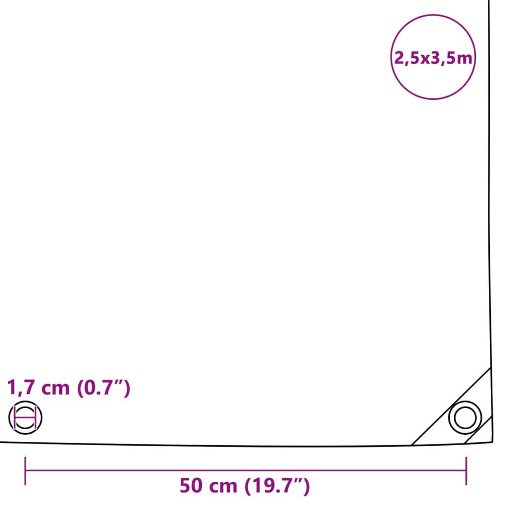 vidaXL Μουσαμάς Λευκός 2,5 x 3,5 μ. 650 γρ./μ.²