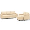 vidaXL Πολυθρόνες Σετ 3 Τεμαχίων Κρεμ από Ύφασμα με Μαξιλάρια