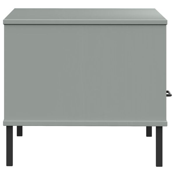 vidaXL Τραπεζάκι Σαλονιού OSLO Γκρι 85x50x45 εκ. Μασίφ Ξύλο Μετ. Πόδια