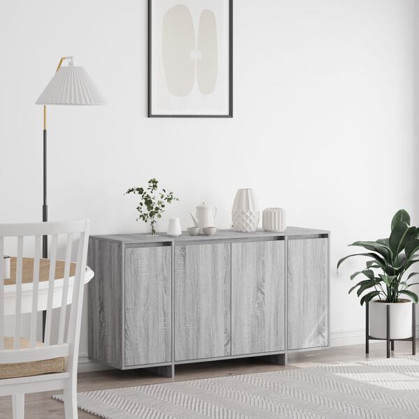 vidaXL Πλαϊνό γραφείο Γκρι sonoma 135 x 41 x 69 cm Επεξεργασμένο ξύλο