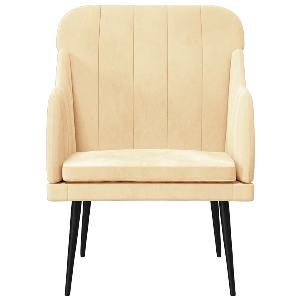 vidaXL Πολυθρόνα Κρεμ 63x76x80 εκ. Βελούδινη
