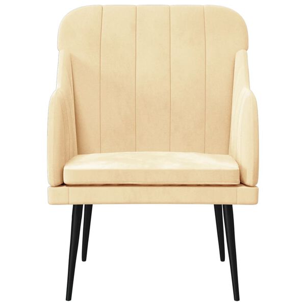 vidaXL Πολυθρόνα Κρεμ 63x76x80 εκ. Βελούδινη
