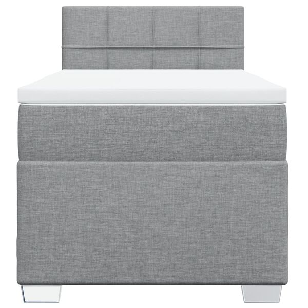 vidaXL Κρεβάτι Boxspring με Στρώμα Ανοιχτό Γκρι 80x200 εκ. Υφασμάτινο