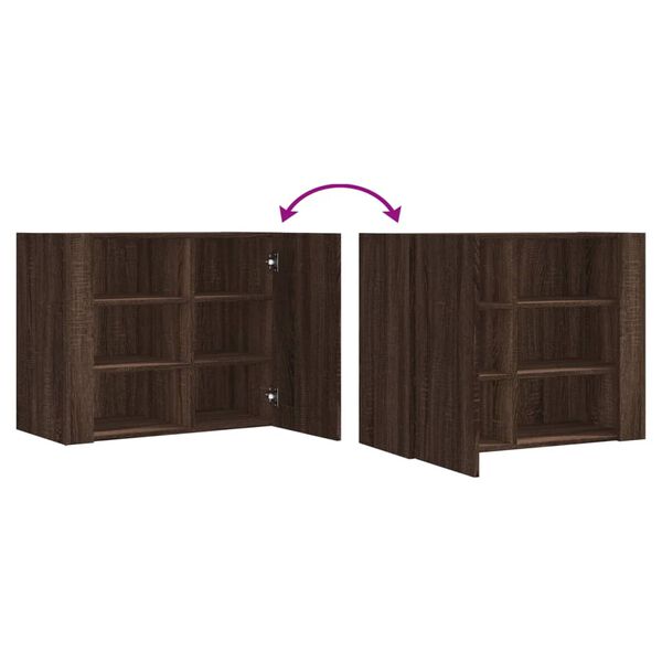 vidaXL Ντουλάπι Τοίχου Καφέ Δρυς 75x35x60 εκ. Επεξεργασμένο Ξύλο