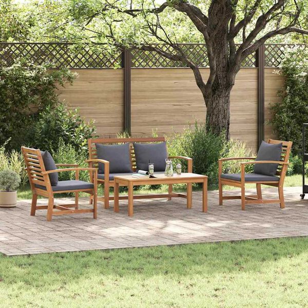 Σετ Καναπέ Κήπου 4 pcs Φυσικό Μασίφ ξύλο teak