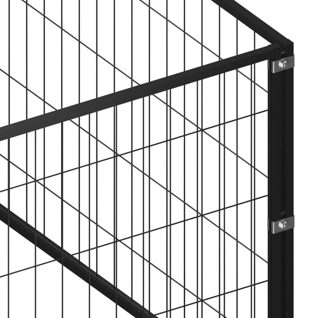 vidaXL Σπιτάκι Σκύλου Μαύρο 20 μ² Ατσάλινο