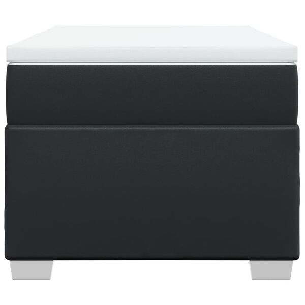 vidaXL Κρεβάτι Boxspring με Στρώμα Μαύρο 100x200εκ.από Συνθετικό Δέρμα
