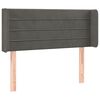 vidaXL Κεφαλάρι Κρεβατιού LED Σκούρο Γκρι 93x16x78/88 εκ. Βελούδινο