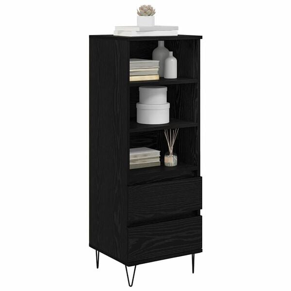 vidaXL Highboard &Mu;&alpha;ύ&rho;&eta; &Omicron;&xi;&upsilon;ά 40 x 36 x 110 &epsilon;&kappa;. &Epsilon;&pi;&epsilon;&xi;&epsilon;&rho;&gamma;&alpha;&sigma;&mu;έ&nu;&omicron; &xi;ύ&lambda;&omicron;
