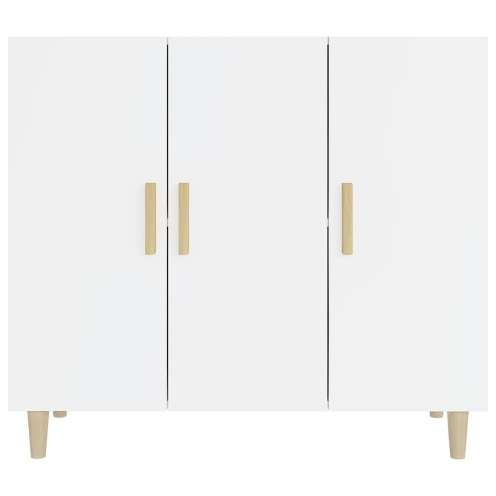 vidaXL Ντουλάπι Γυαλιστερό Λευκό 90 x 34 x80 εκ. Επεξεργασμένο Ξύλο