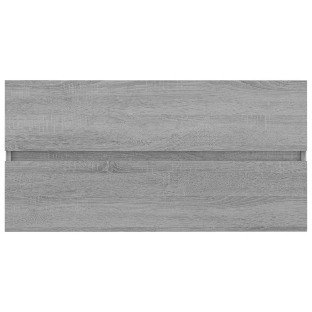 vidaXL Ντουλάπι Νιπτήρα Γκρι Sonoma 90x38,5x45 εκ. Επεξεργασμένο Ξύλο
