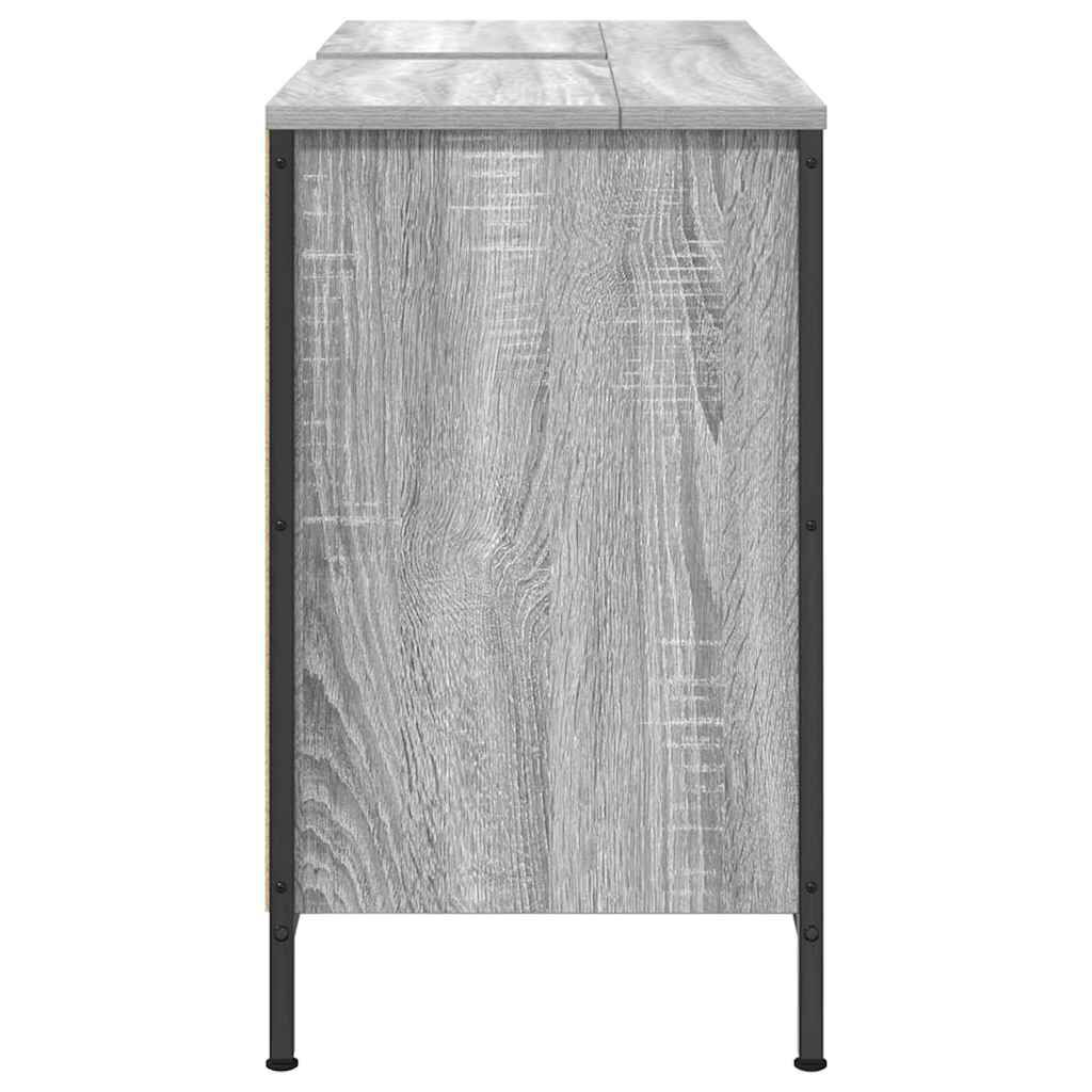 vidaXL ντουλάπι νιπτήρα με συρτάρια γκρι Sonoma 90x34,5x60 εκ.
