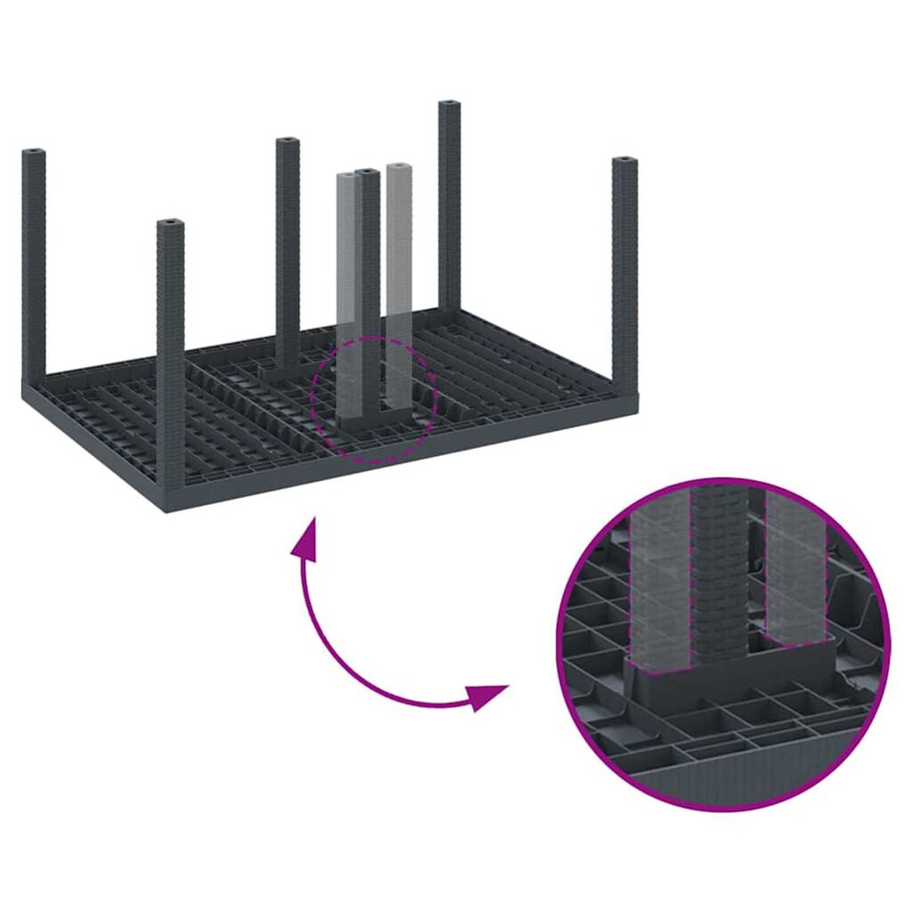 vidaXL Σέτ φαγητού για κήπο 5 pcs Λευκό Rattan Polt