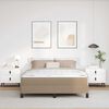 vidaXL Κρεβάτι με στρώμα Καπουτσίνο 140 x 200 cm Τεχνητό δέρμα